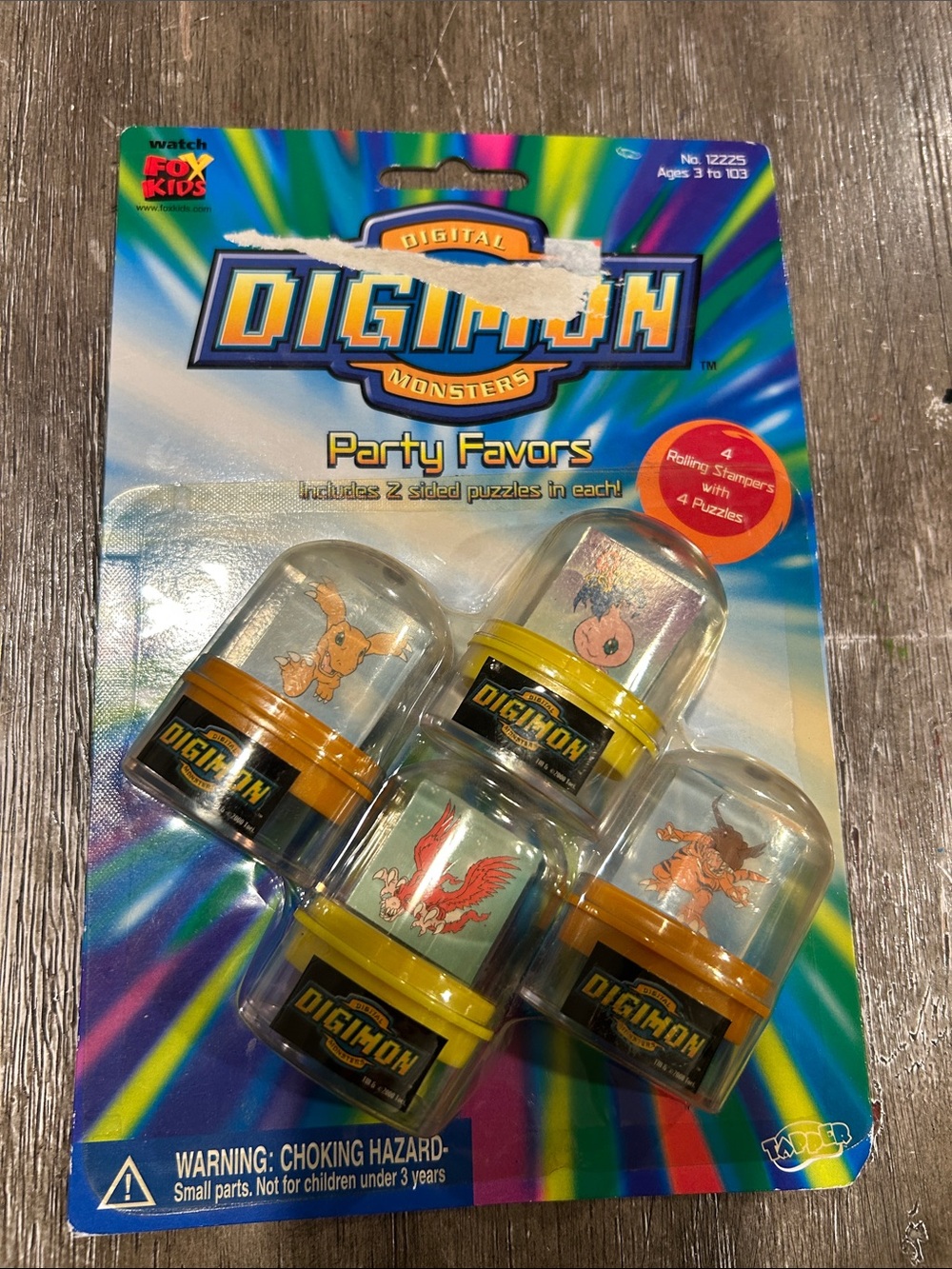 Vintage 2000 digital monsters digimon party favors/4stamps w 4 puzzles